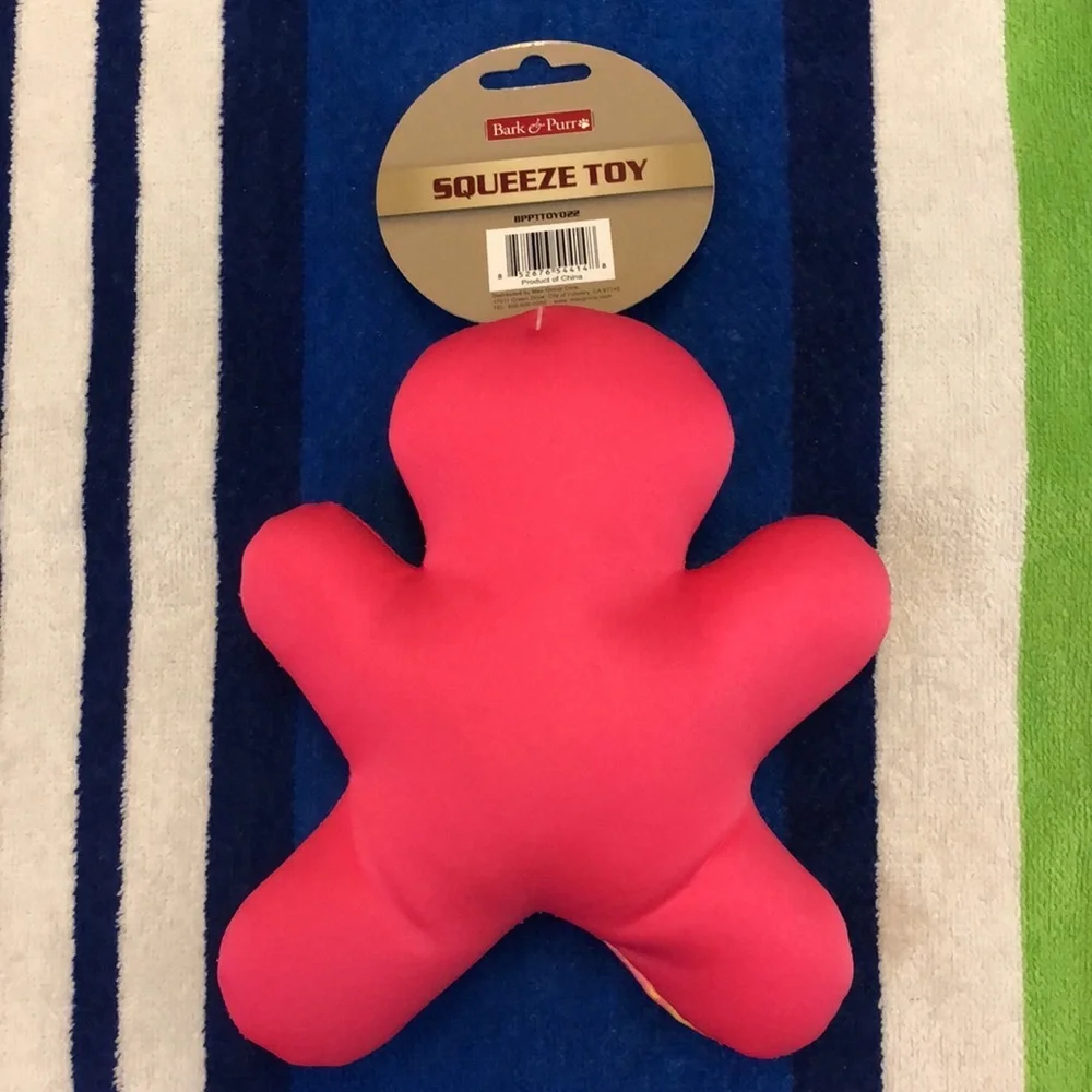 Bark & Purr Squeeze Toy Floral Aloha Print Man Squeaky Toy 6.5” x 7.5” New NWT